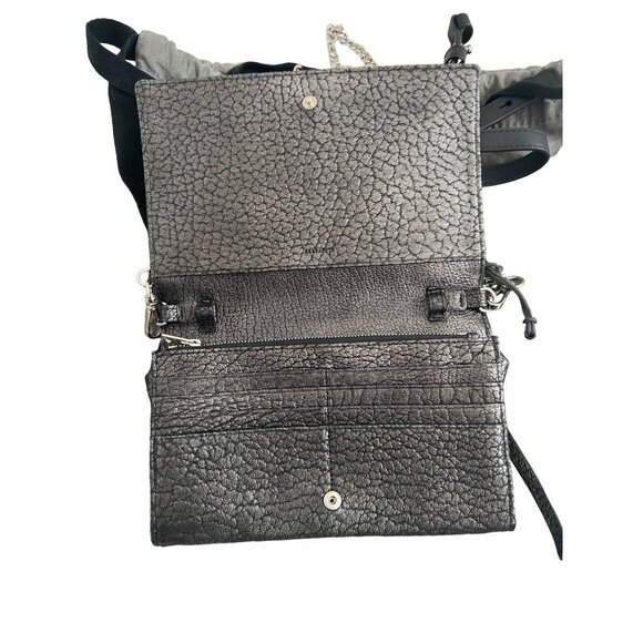 Allsaints Metallic Pebbled Leather Crossbody Bag With Dust Bag - Picture 2 of 4